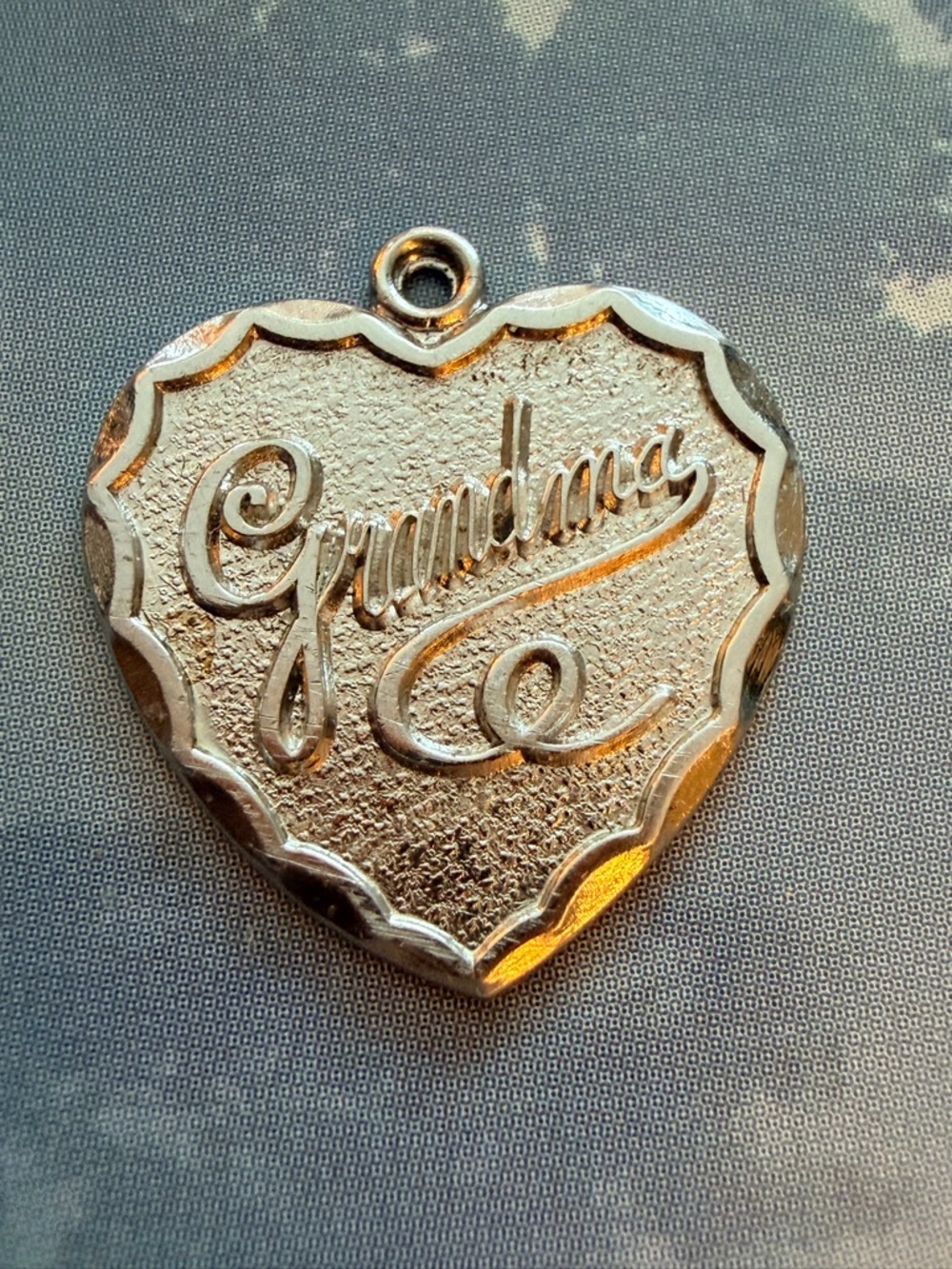Grandma Heart Pendant Charm in Sterling Silver